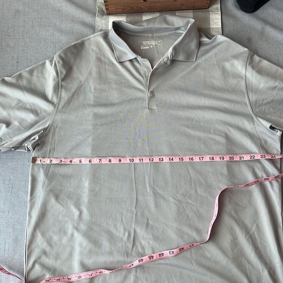 Nike Gray polo shirt.  Dri Fit Excellent condition. - Picture 2 of 4
